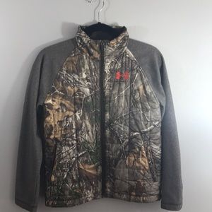 Under armor real tree camo zip up Sz Youth Large